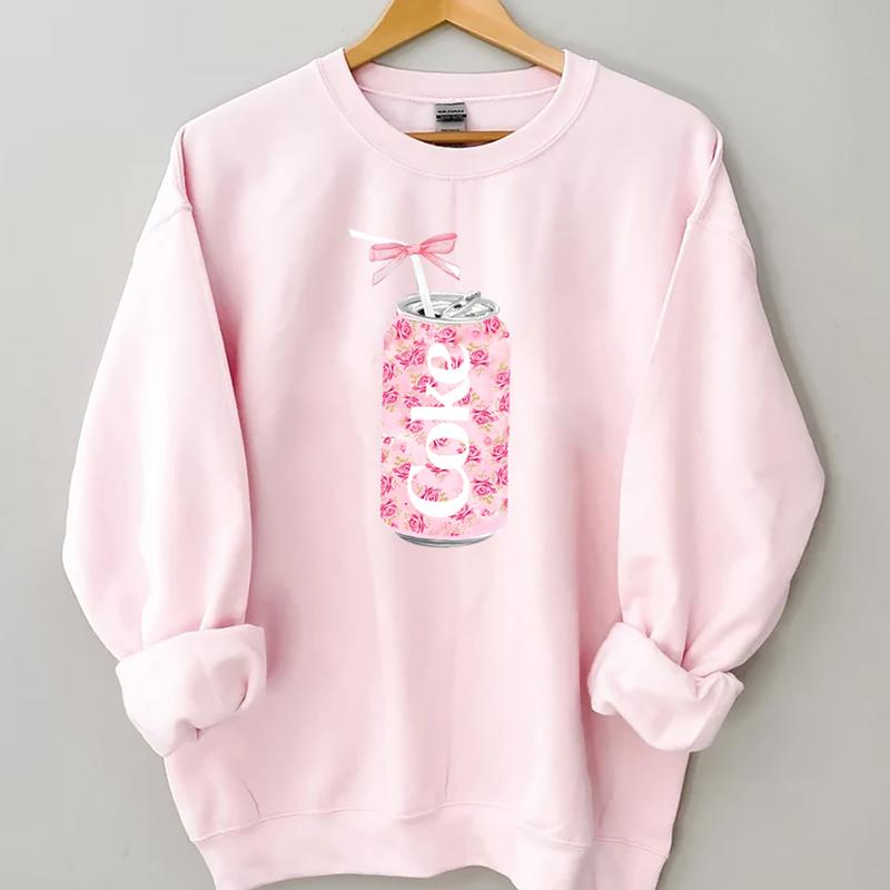 Coquette Coke Sweatshirt, Coke Bow Crewneck, Coke Flower Shirt, Coke Pink Bow Sweathsirt, Diet Coke Lover Sweater, Funny Coke Shirt, Y2k Crewneck, Flo