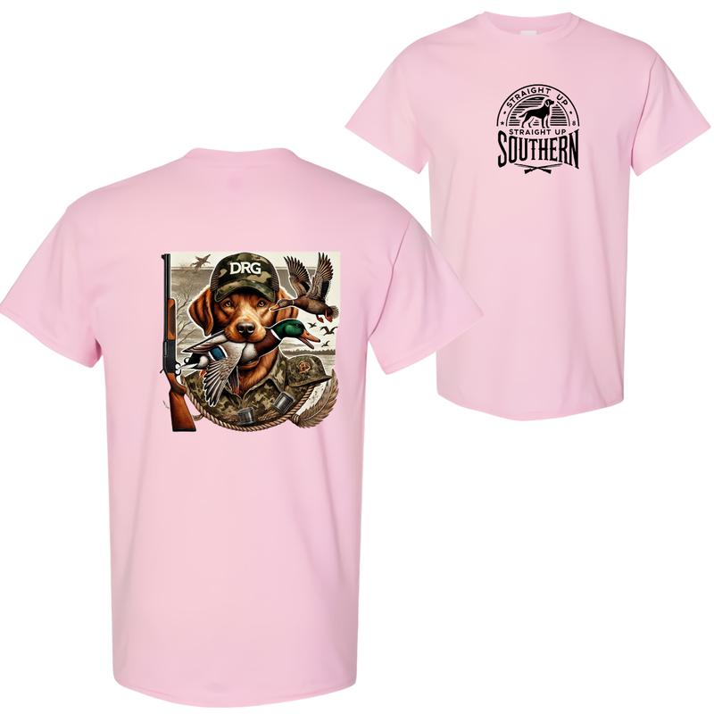 Straight Up Southern Duck Hunting T-Shirt - DRG Hunting Dog Graphic Tee for Outdoor Adventure, Comfortable and Stylish Casual Wear for Hunting Fans