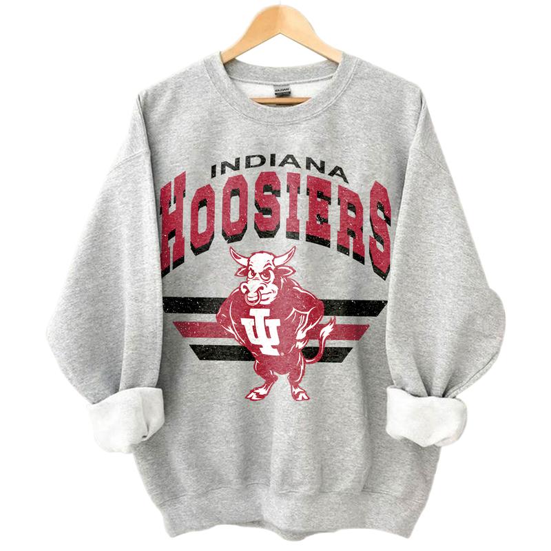 16. Indiana Hoosiers Vintage NCAA Sweatshirt, Indiana University Sports Gear Shirt, Classic Unisex College Fan Gift