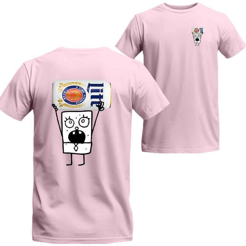 Doodlebob Miler Lite Unisex 2 Sides T-Shirt, Miler Lite Short Sleeve Tee, Unisex Shirt, Beer Shirt Menswear Top