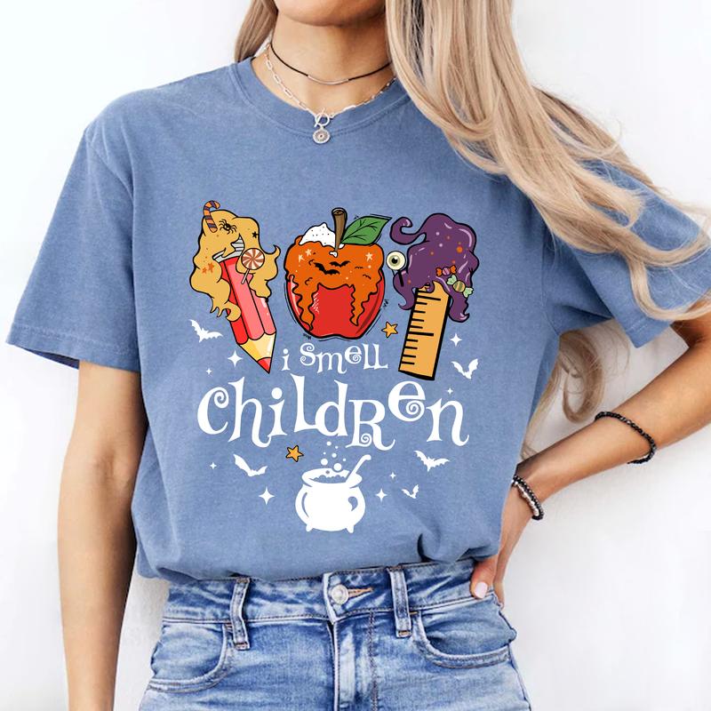 I Smell Children Halloween Teacher Shirt, Funny Teacher Shirt, Fall Teacher Shirt, Witchy Teacher Shirt, Trick Or Teach, Spooky Teacher