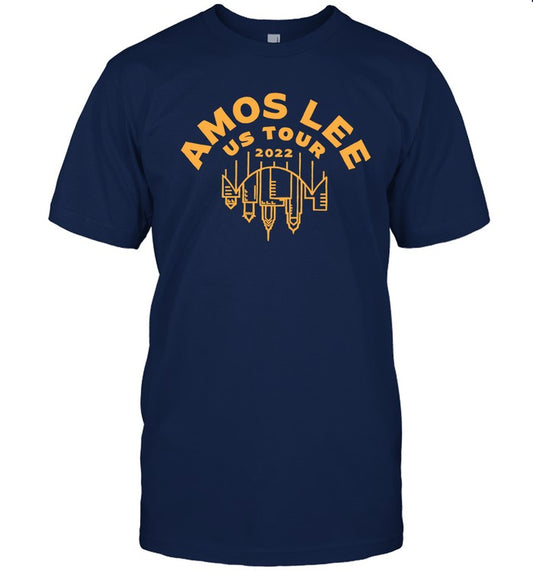 Amos Lee Unisex Navy Tour T-Shirt