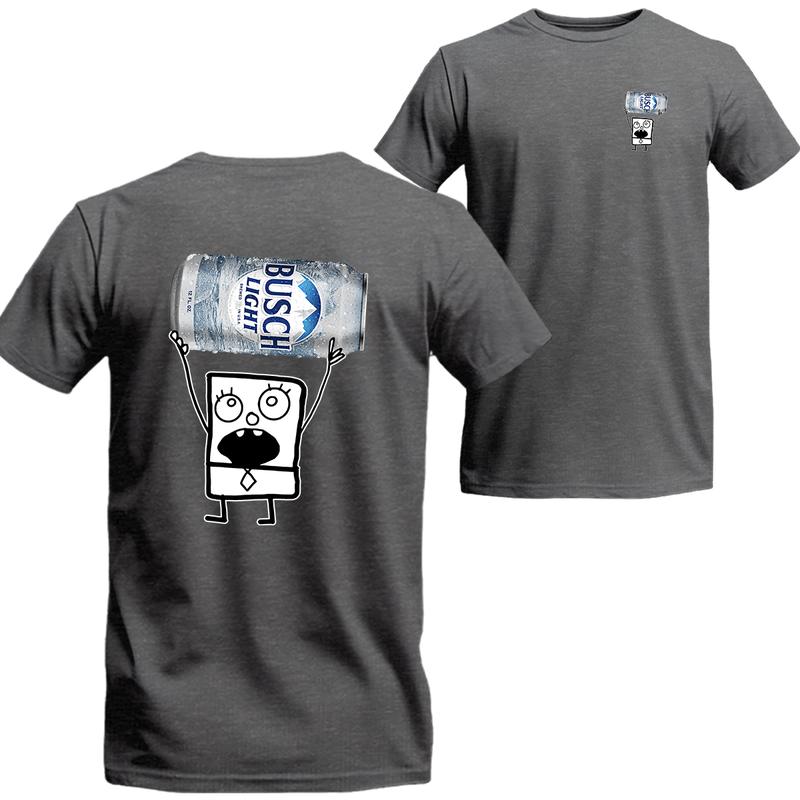 Doodlebob Bush Light Unisex T-shirt, Funny Bush 2 Side Shirt, Bush Light Short Sleeve Tee, Unisex Shirt