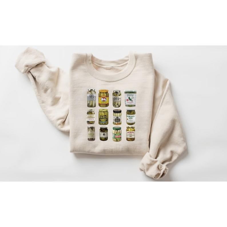 Vintage Canned Pickles Sweatshirt, Pickle shirt, Pickle Crewneck Sweatshirt, Pickle Lovers Hoodie, Pickle Crewneck Sweatshirt, Canning Shirt Cotton Fa