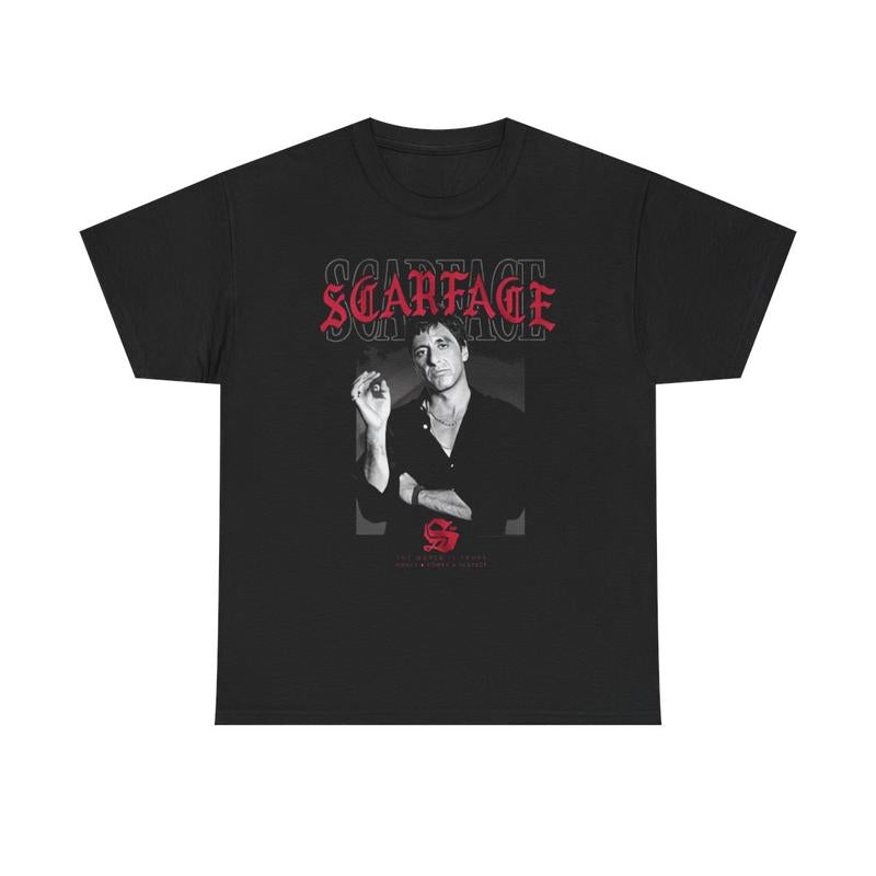 Scarface Unisex Heavy Cotton Tee - Tony Montana - The World Is Yours Shirt - Scarface T Shirt - Gift for Men and Women