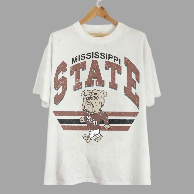 Mississippi State Bulldogs Vintage Football NCAA Sweatshirt - Tshirt - Hoodie, Mississippi State University Unisex Football NCAA Shirt, Unisex Vintage NCAA Shirt, Classic Football Shirt, Gifts For Football Fan Sport, Cotton, Sweatshirt, T-Shirt, Hoodie
