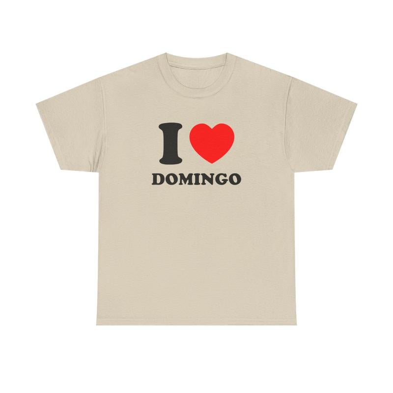 I Heart Domingo Unisex Heavy Cotton Tee - SNL - Funny Shirt - Comedian Shirt - Celebrity T Shirt - Direct from Domingo - Gift for Men and Women
