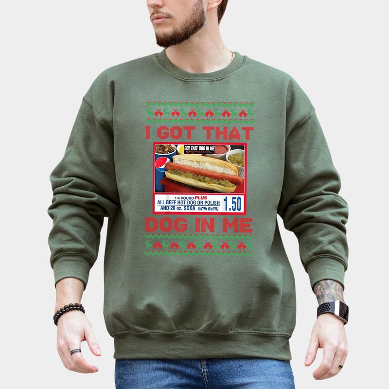 I Got That Dog in Me Ugly Christmas Sweater - Costco Kirkland Signature Holiday Party, Unisex Classic Cotton Sweater, Clothing for Fall and Winter
