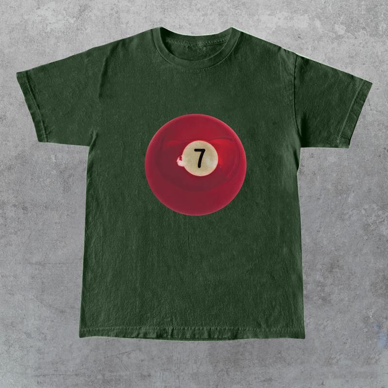 Vintage 7 Ball 90s Graphic T-Shirt, Retro Billard  Shirt, Y2k Lucky Tee, Cool 80s Billard Gift, Y2k Clothing