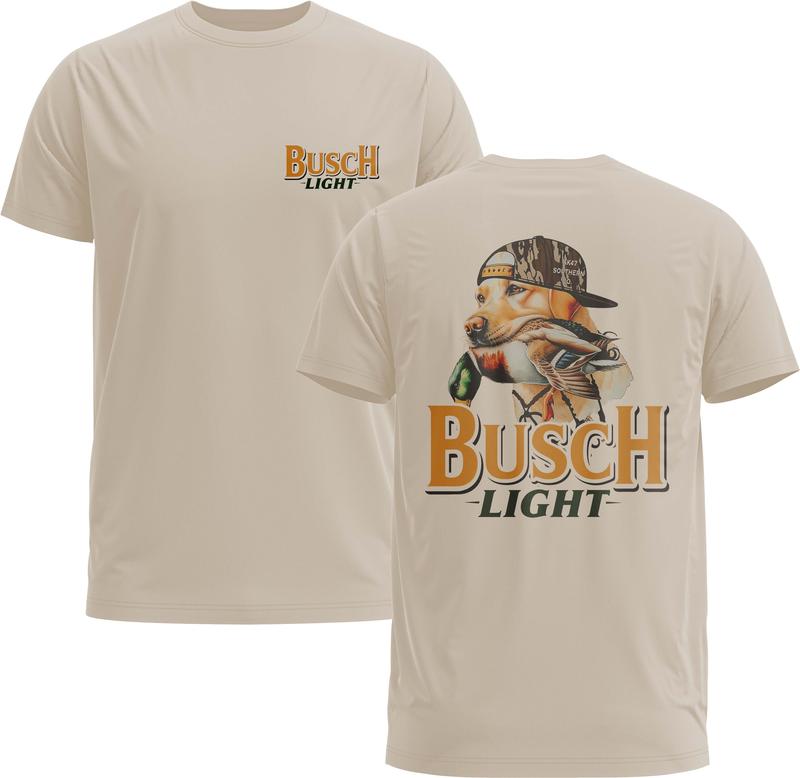 Busch Light Golden Dog Tee, Perfect for Outdoorsmen and Waterfowl Hunter, Gildan 5000 Graphic Unisex Tee, Available In All Size Classic Menswear
