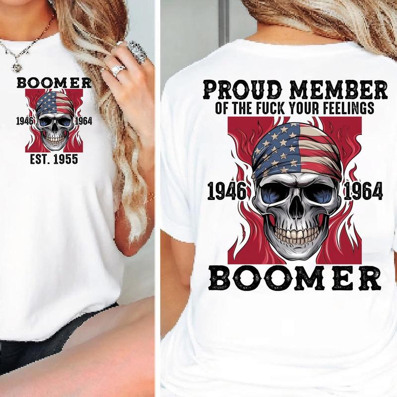 BOOMER Proud Members Of Boomer New TShirt, Customize Boomer TShirt, Vintage Inspired Funny Saying Sarcasm Quotes Shirt