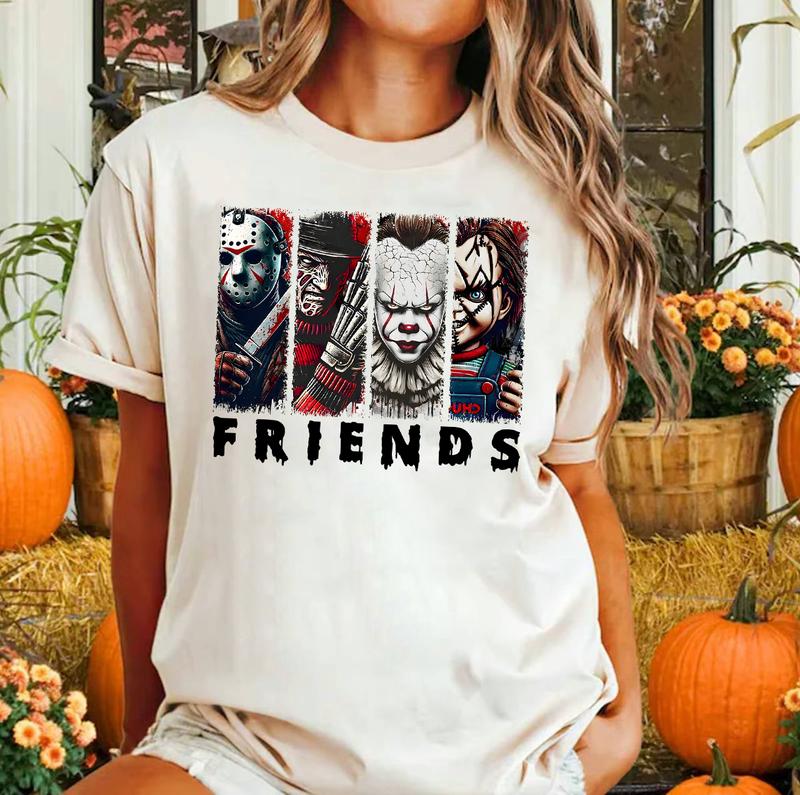 Horror Characters Friends Shirt, Halloween 2024 Shirt Unisex