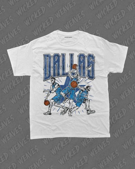 DALLAS BASKETBALL Shirt, Luka, Kyrie & Klay, NBA Fan Tee, Mavs Big 3, Graphic Tees, Skeleton Tshirt, Gift Shirt - Bootleg Shirt - Vintage, Sweatshirt,