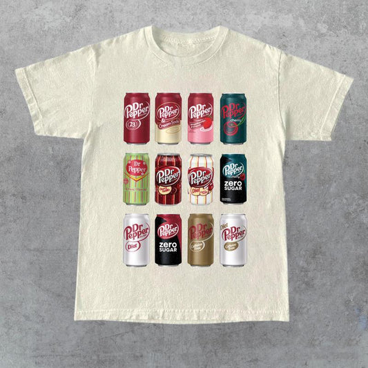 Dr. Pepper Cans Crewneck Shirt and T-Shirt Casual Menswear