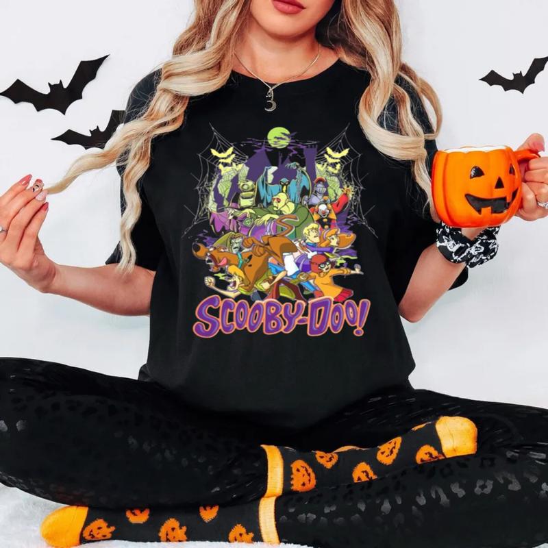 Scoobydoo Halloween Shirt, Womenswear Horror Movie Shirt, Spooky Season, Unisex Short Sleeve Tee Top Underwear