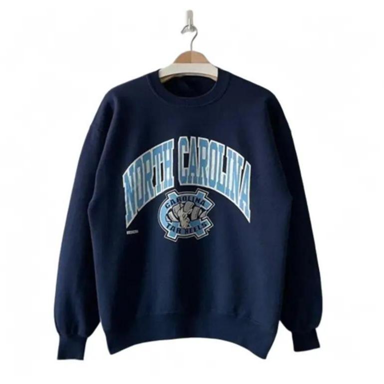 Unisex Vintage 90s North Carolina Tar Heels Crewneck Sweatshirt, Fan Tee Hoodie Cotton Fabric