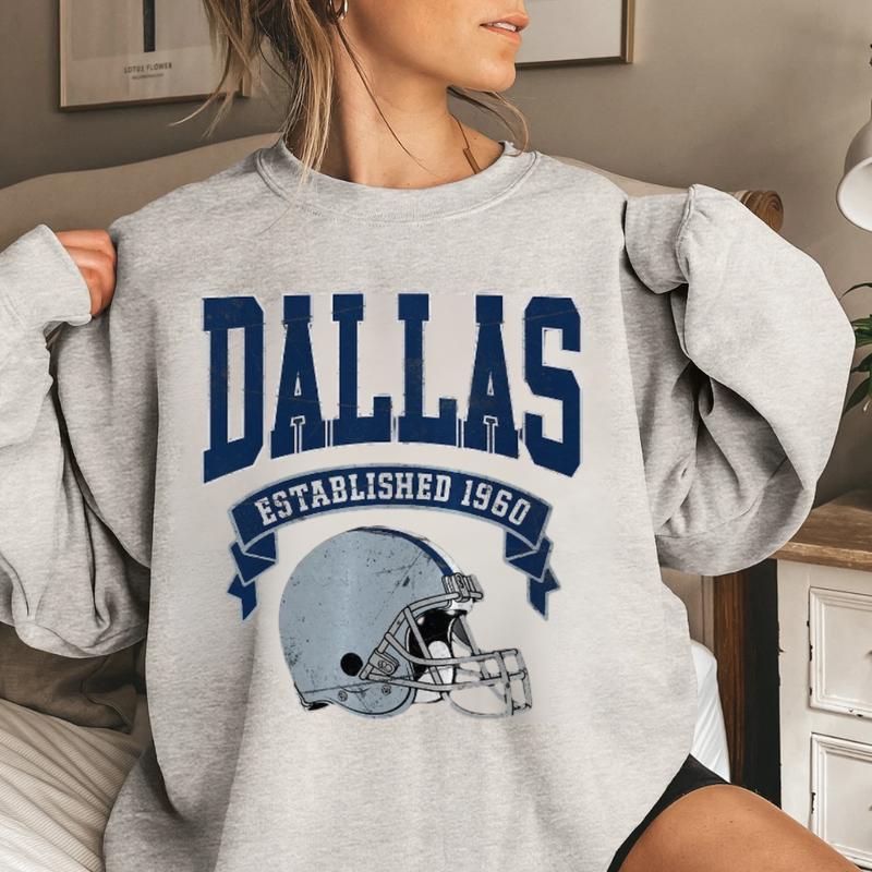 Dallas Football Vintage Style Sweatshirt, Dallas Football Sweatshirt, Dallas Fan Gift Shirt, Sunday Football Sweater FXA1