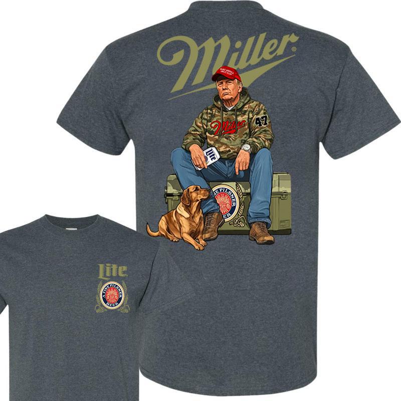 Miller Litee Trump Hunting Camo Unisex shirt, Trump won 47th president Election 2024 shirt, Miller Litee Fuel Hand Drill Dog Hunt Tee, Trump With Loca