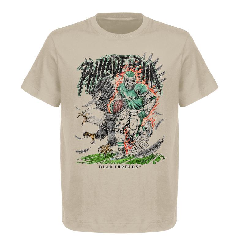 Philadelphia Football Vintage Crew Neck T-Shirt - Gildan 5000 Graphic Tee | Heavy Cotton for Men & Women | Ideal for College Football Fans