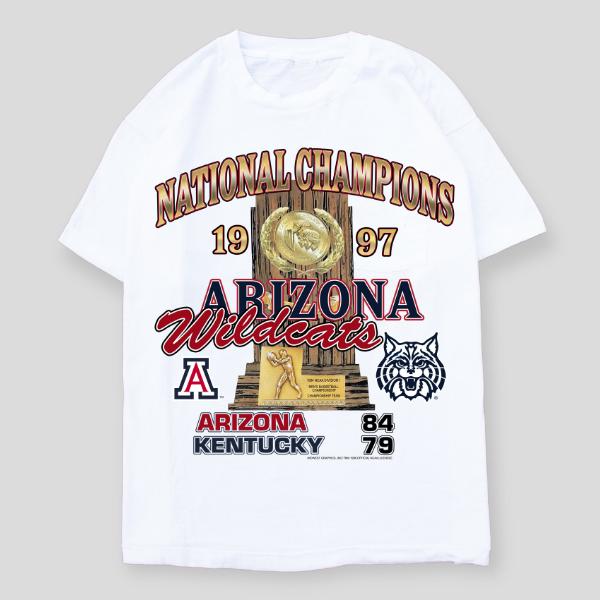 1997 NATIONAL CHAMPIONS ARIZONA WILDCATS TEE, VINTAGE GRAPHIC TEES, VINTAGE TEE