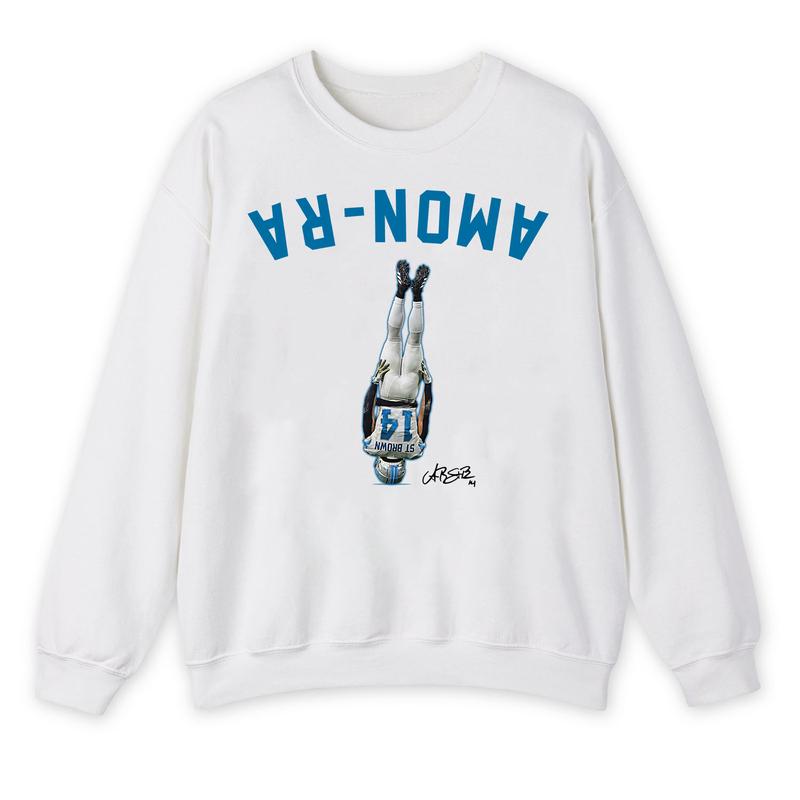 Amon-Ra St. Brown Headstand Sweatshirt, Vintage Detroit Crewneck, Game Day Amon-Ra St Brown Signature Sweatshirt