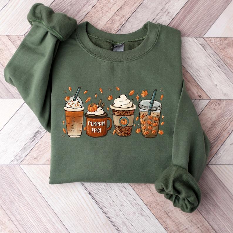 Fall Coffee Sweatshirt, Fall Sweater, Pumpkin Spice Sweatshirt, Cute Fall Sweater, Womens Fall Sweater, Coffee Sweatshirt, Unisex Plus size