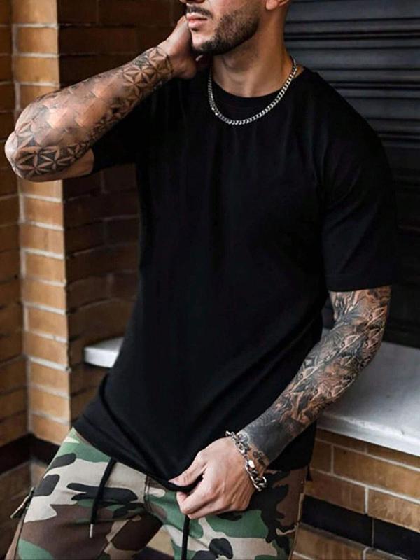 Men's Letter Graphic Print Round Neck Tee, Regular Fit Street Fashion Casual Short Sleeve T-shirt for Summer, Graphic Tees,Â Men'sÂ Streetwear Top for Daily Wear