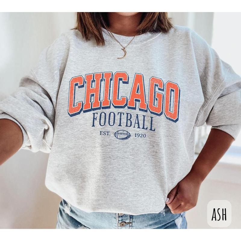 Vintage Chicago Football Sweatshirt, Chicago Fan Crewneck, Game Day Pullover, Bears Football Shirt