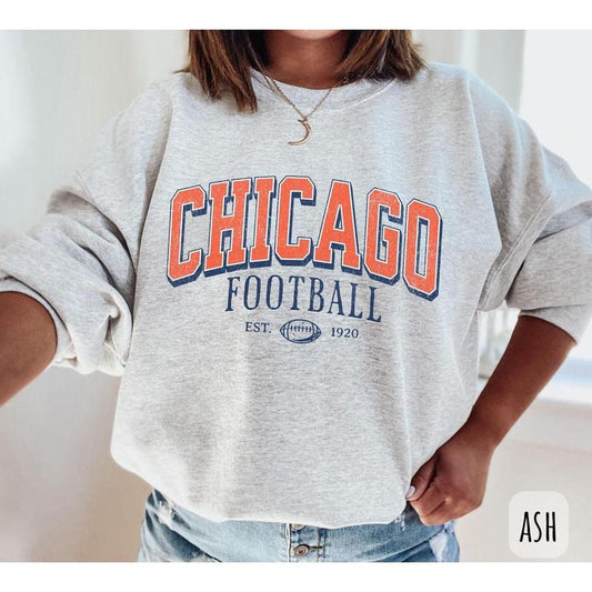 Vintage Chicago Football Sweatshirt, Chicago Fan Crewneck, Game Day Pullover, Bears Football Shirt
