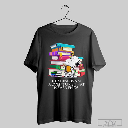 Snoopy Reading Is An Adventure That Never Ends 2025 T Shirt
