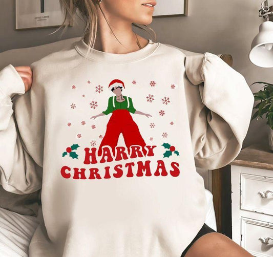 Harry Styles Christmas Sweatshirt, TSweatshirt, , A Harry Little Christmas Sweatshirt, Harry Style Butterfly Sweatshirt, TPWK Sweatshirt