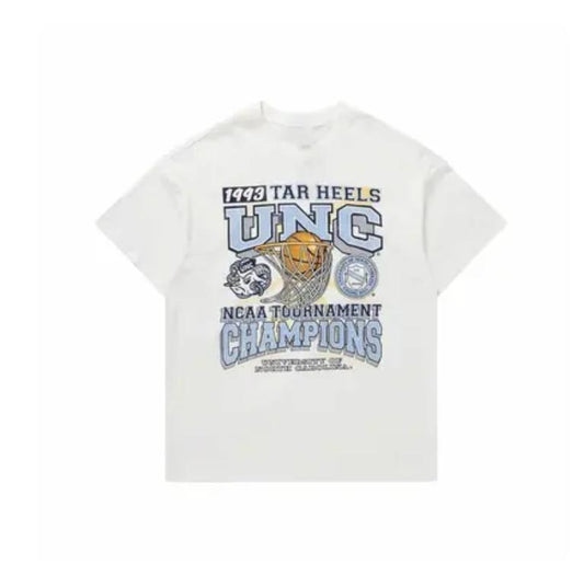 University Of North Carolina Tournament Champs NCAA Merch Menswear Top Underwear Tshirt Streetwear Man Tropical Crewneck Shortsleeve Round Neck Casual