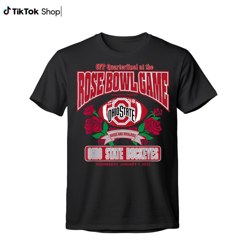 Ohio State University 2025 Rose Bowl Champions Shirt, Ohio State Buckeyes Rose Bowl CFP 2024 2025 Football Game TShirt