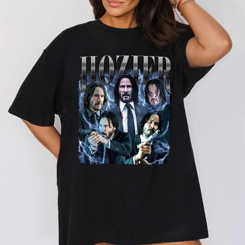 Hozier As Keanu Reeves Vintage 90s T-Shirt, Hozier Shirt, Keanu Reeves Shirt,Gift For Movies Lovers Casual Clothing Fabric Menswear Top  Sweatshirts
