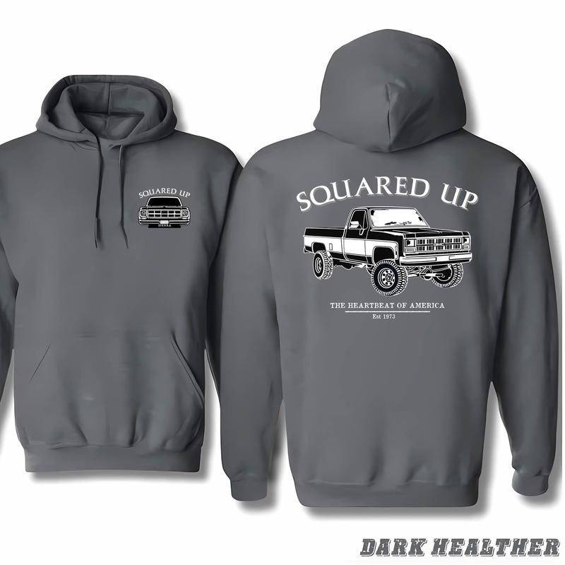 Vintage Vibe 2 Sides Squared Up 1973 Gmc Sierra Men's Cotton T-shirt Old School Gmc Hoodie, All-inclusive Styles, Menswear Top, Men Gifts