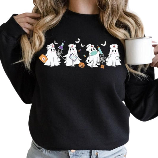 Halloween Nurse Sweatshirt, Halloween Nursing Sweatshirt, Cute Nurse shirt, Nurse Tank Top, Party Halloween Shirt, Unisex Black Friday Spooky Season C