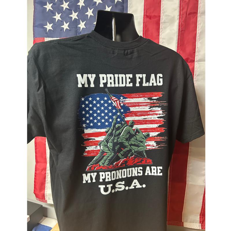 MY PRIDE FLAG MY PRONOUNS ARE USA T Shirt