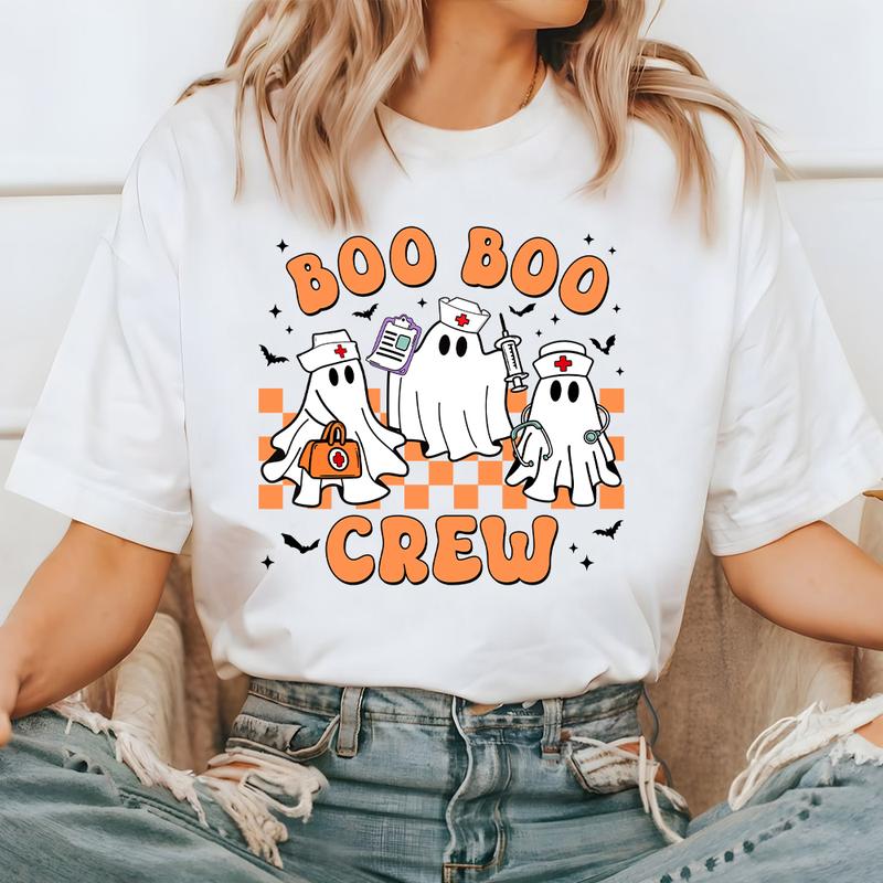 Funny Nurse Halloween Shirt, Halloween Ghost Nurses Comfort Colors, Retro Nurse Shirt, Spooky Nursing Student Halloween Tee, ER Nurse Gift