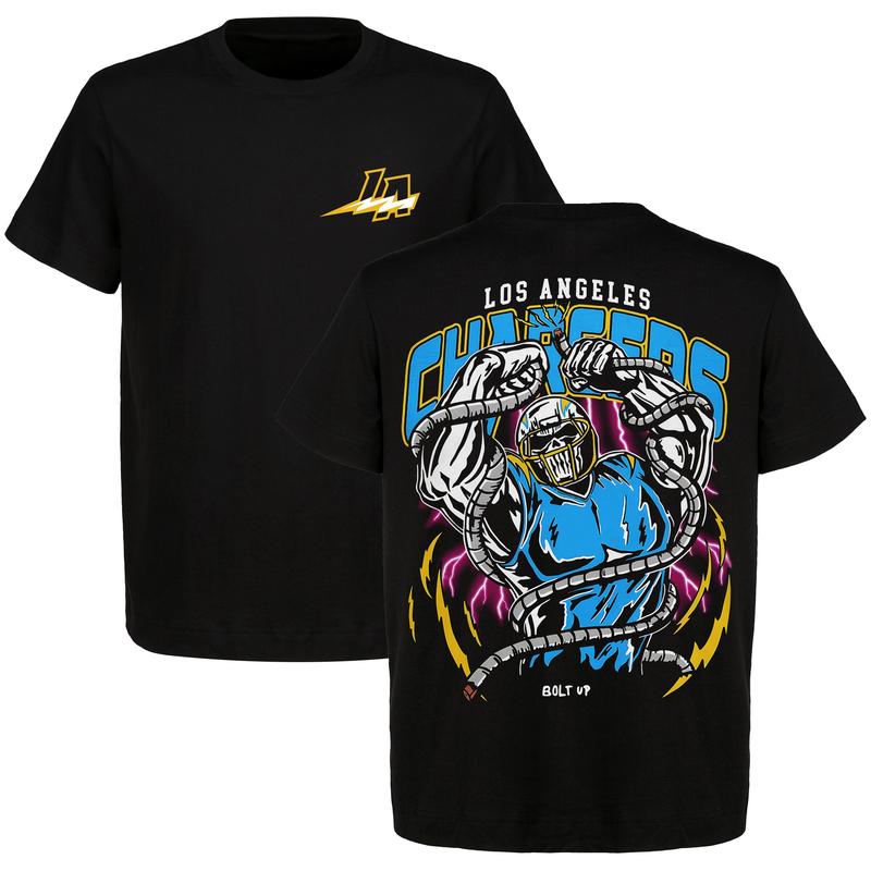 Limited Edition Los Angeles Football Bolt Up Graphic T-Shirt  Heavy Cotton  Men's & Women's Retro American Football Shirt