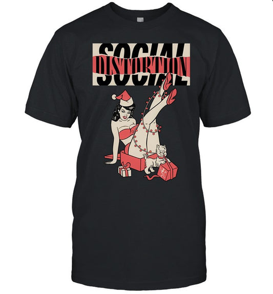 2024 Limited Social Distortion Torn Logo Holiday Pinup T-Shirt