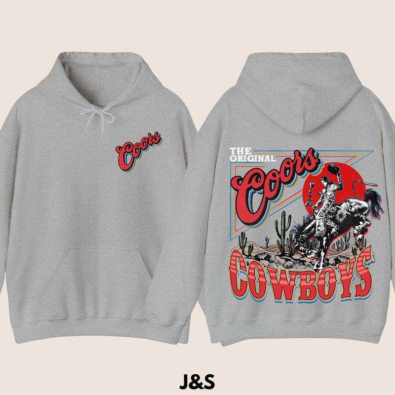 Coors Western Cowboy Hoodie, Sweatshirt,Vintage 90s Graphic Western Hoodie, Retro Coors Hoodie, Wild West Gift, Cool Gift