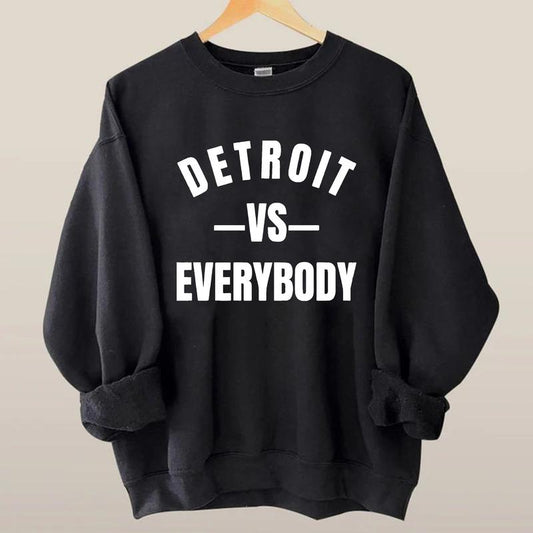 Detroit Vs Everybody Sweatshirt, Vintage Style Detroit Football shirt, Game Day Pullover, Sunday Football