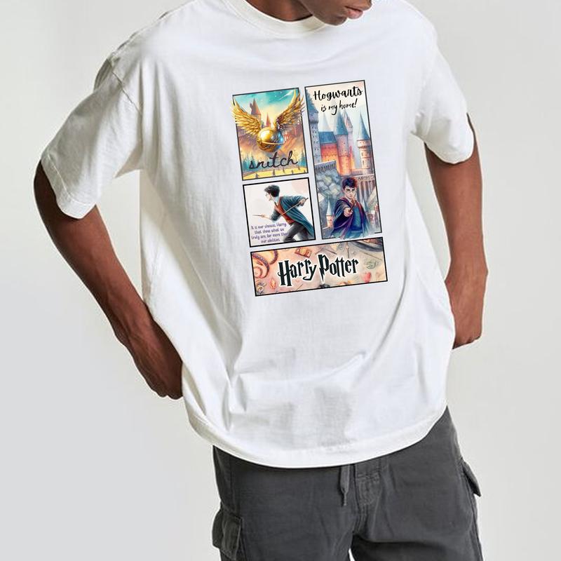 HP Hogwarts Is My Home Unisex Sweatshirt Hoodie Shirt Cotton Relaxed Fit, Hogwarts T-Shirt, Harry Tee