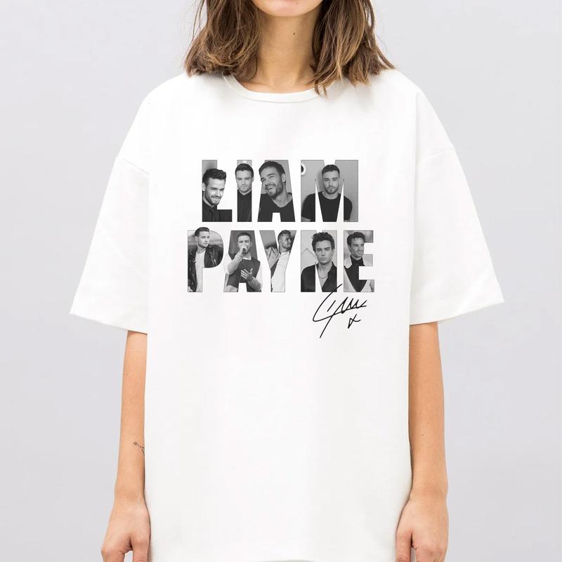 Lia.m Pay.ne Tribute Top Casual Unisex Crew Neck Tee White Shirt Sweatshirt Hoodie