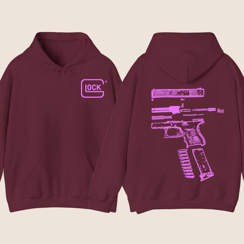 Glock Hoodie - Double Side  - Glock SweatShirt - Full Color - Menswear Top - Unisex Hoodie, Gift For Men , Gift For Women