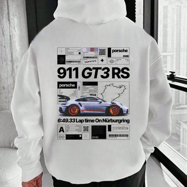 Classic Porsche 911 GT3 RS Hoodie, Unisex, Menswear, Street Racing Shirt, Car Hoodie, Boyfriend Gift Gildan Hoodie