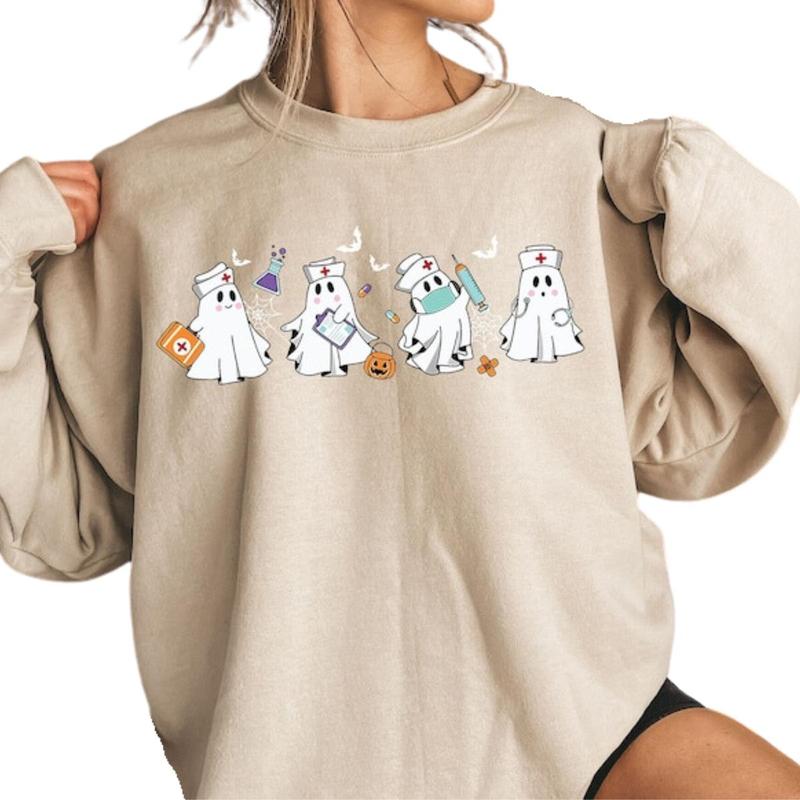 Halloween Nurse Sweatshirt, Halloween Nursing Sweatshirt, Cute Nurse shirt, Nurse Tank Top, Party Halloween Shirt, Unisex Black Friday Spooky Season C