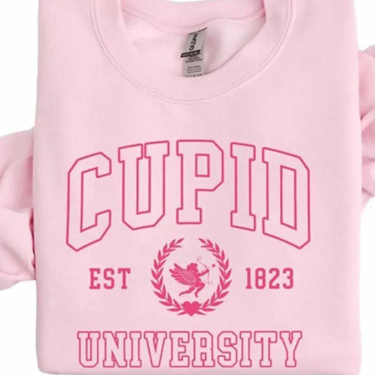 Cupid University Sweatshirt, Cute Valentine's Day Shirt, Funny College Sweatshirt, Love Crewneck Sweatshirt, Cupid Sweater