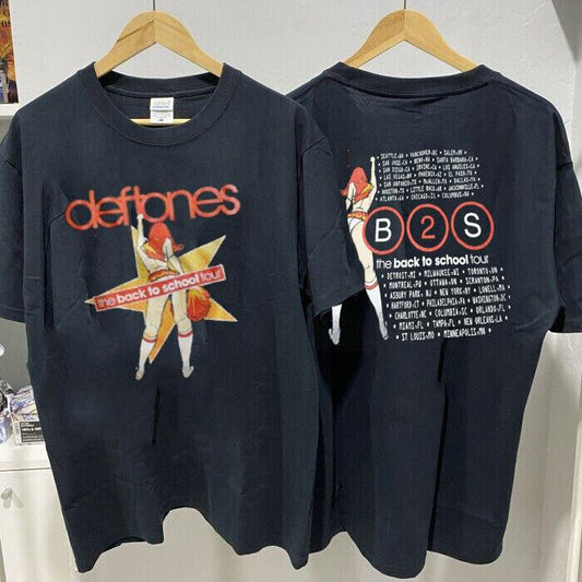 Vintage 1990s Deftones Back To School Cotton Black Unisex T-shirt S-5XL Graphic Single Rap Hop Hip, Deftones Band 2024 Tour Shirt, 2024 Tour Fans Shir