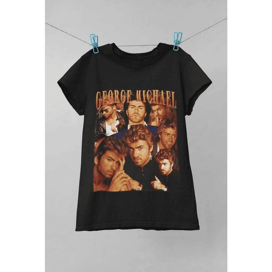 George Michael Retro Shirt, George Michael Vintage Print , George.Unisex Cotton Graphic Tee Shirt